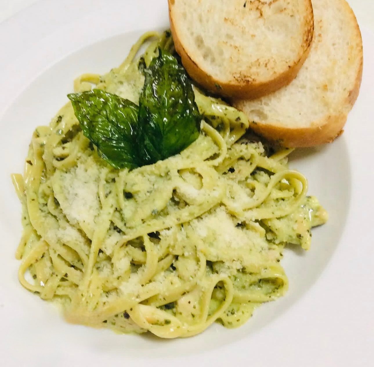 Creamy Pesto Pasta.