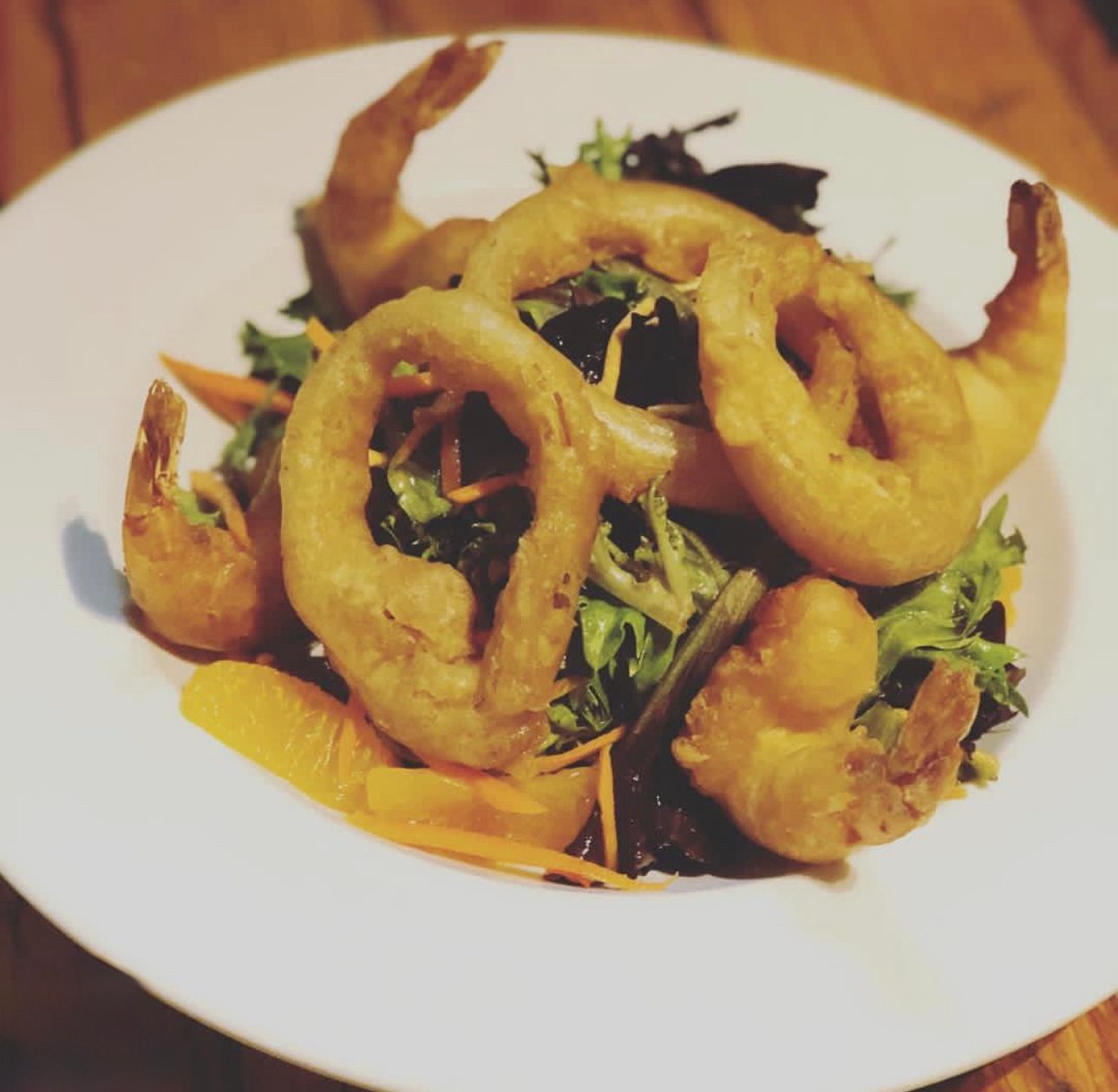 Tempura Shrimp Salad.
