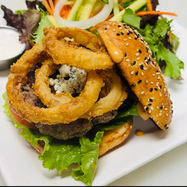 Black and Bleu Burger.